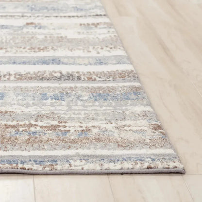 Dero Stripe Blue Large Area Rugs For Living Room -- blue