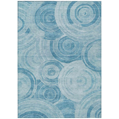 Jaelain Denim Washable Indoor-Outdoor Rug
