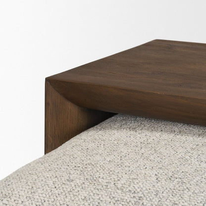 Trayden Gray Fabric Slider-Top Ottoman Coffee Table -- Dark Brown