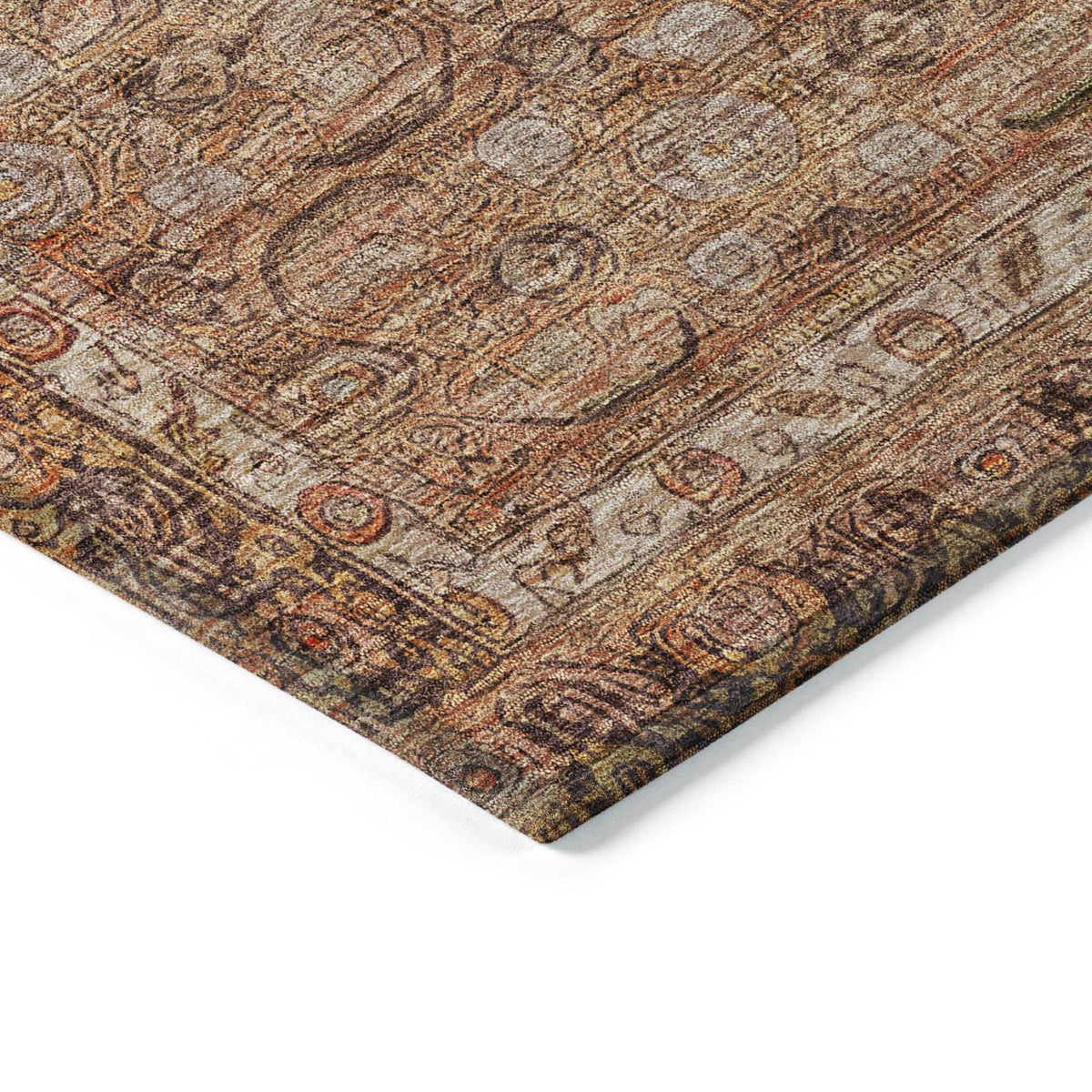 Kaelara Copper Washable Indoor-Outdoor Rug