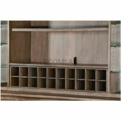 80x80" Large Buffet With Hatch Wine Rack Glass Shelves LED Light Buffets Sideboards and Things By Sunny D