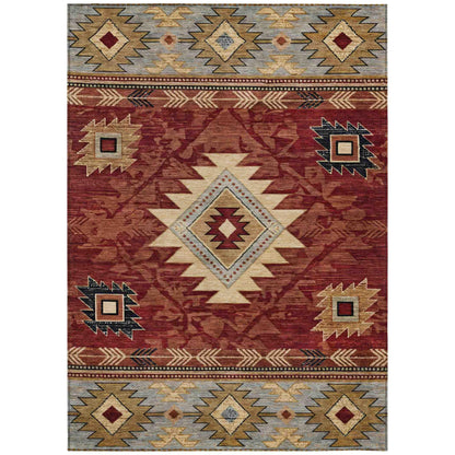 Jaelas Orange Washable Indoor-Outdoor Rug