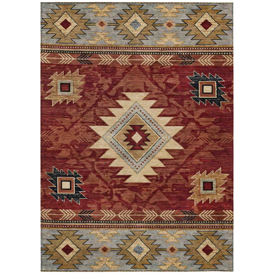 Jaelas Orange Washable Indoor-Outdoor Rug