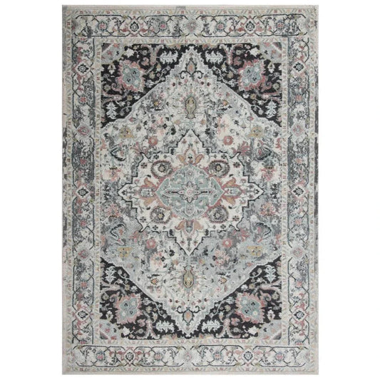 Chuu Medallion Black Kitchen Hallway Runner Rug