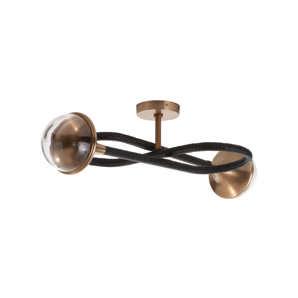 Wildwood Newton Black Leather Warp Wall Sconce