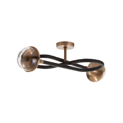 Wildwood Newton Black Leather Warp Wall Sconce