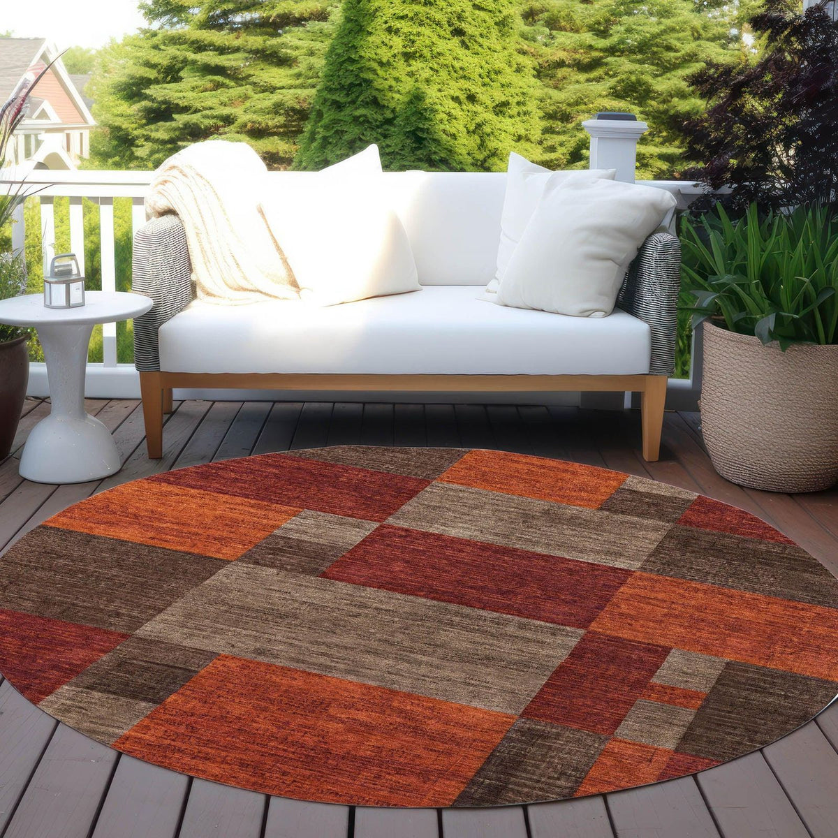 Iriyn Brown Washable Indoor-Outdoor Rug