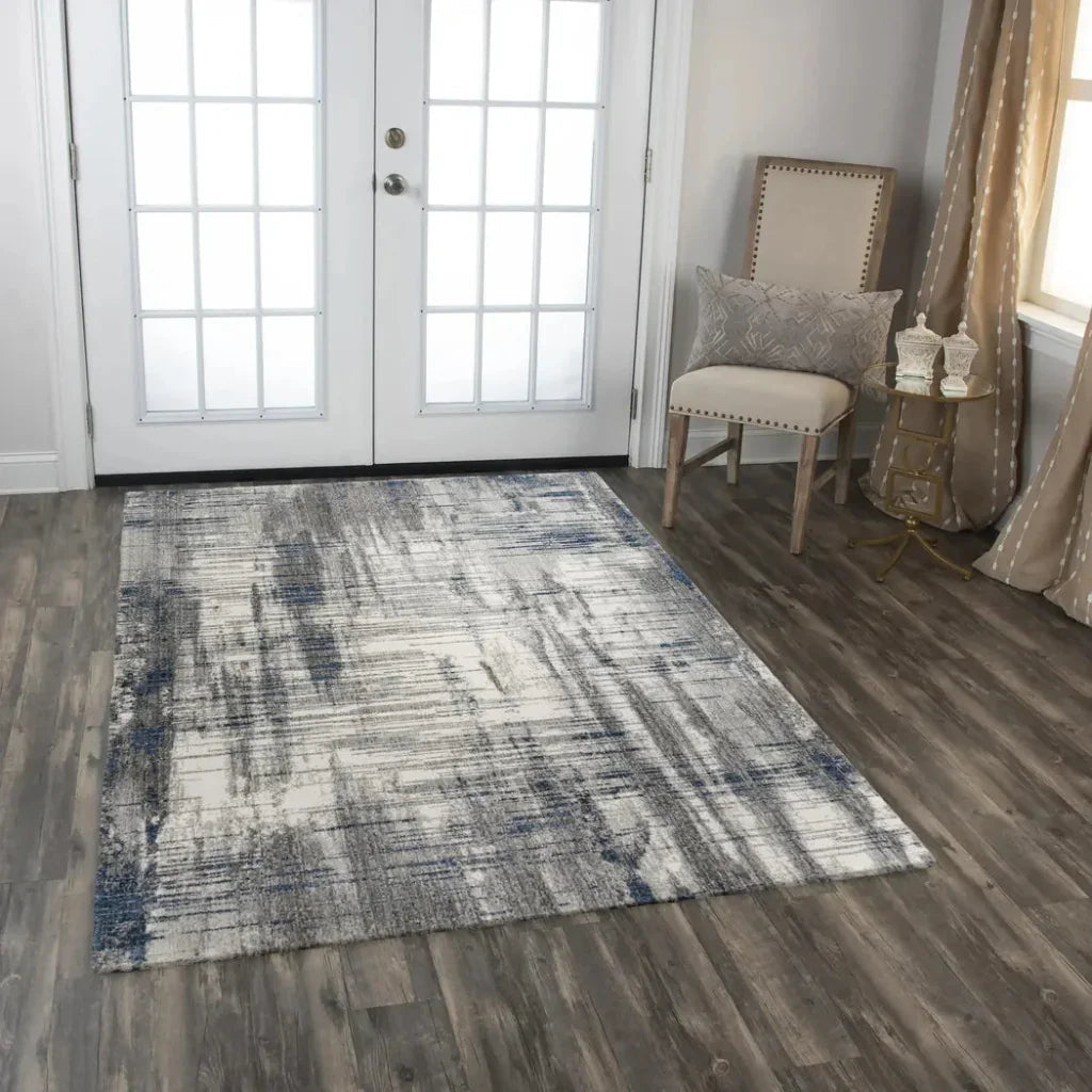 Amay Abstract Gray Large Area Rugs For Living Room -- gray