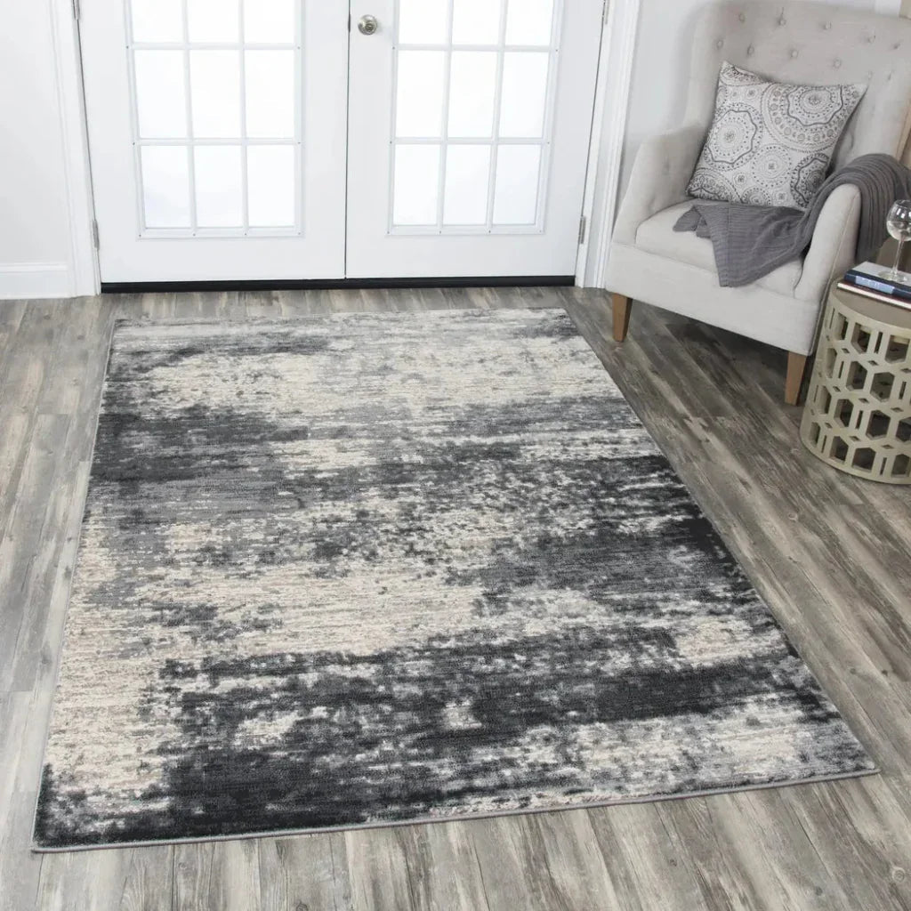 Dakh Abstract Brown Kitchen Hallway Runner Rug -- brown