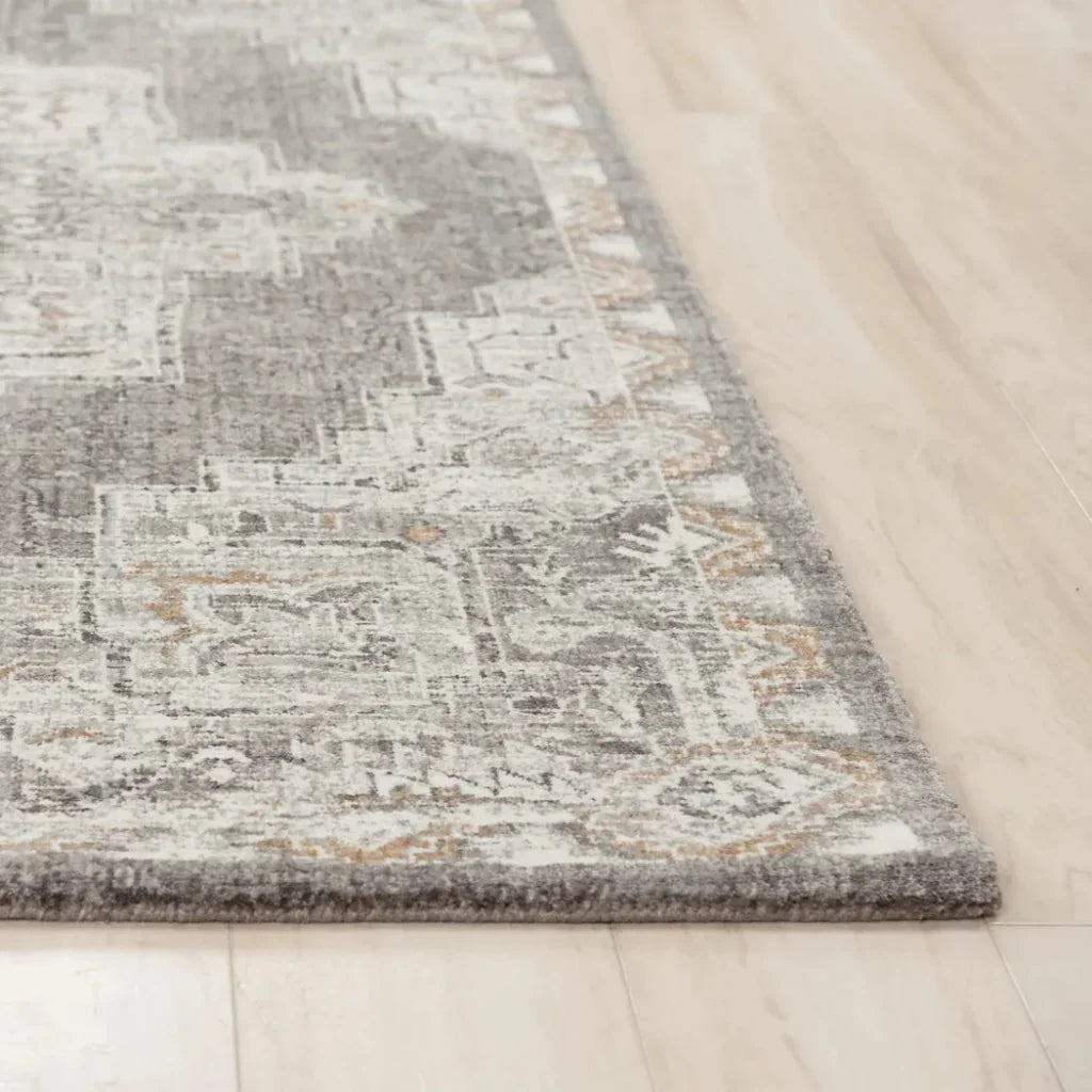 Alon Medallion Light Gray Large Area Rugs -- gray