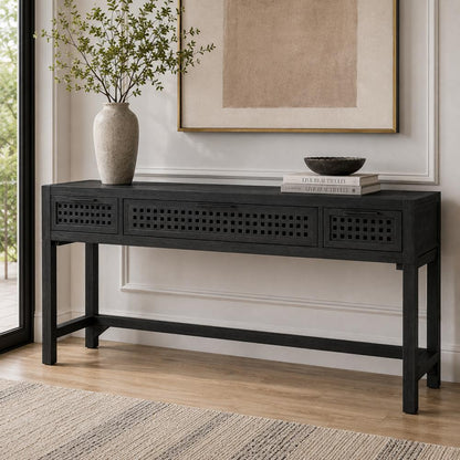Pentak Solid Mango Black Sofa Table - Heirloom Quality Solid Wood - view 3