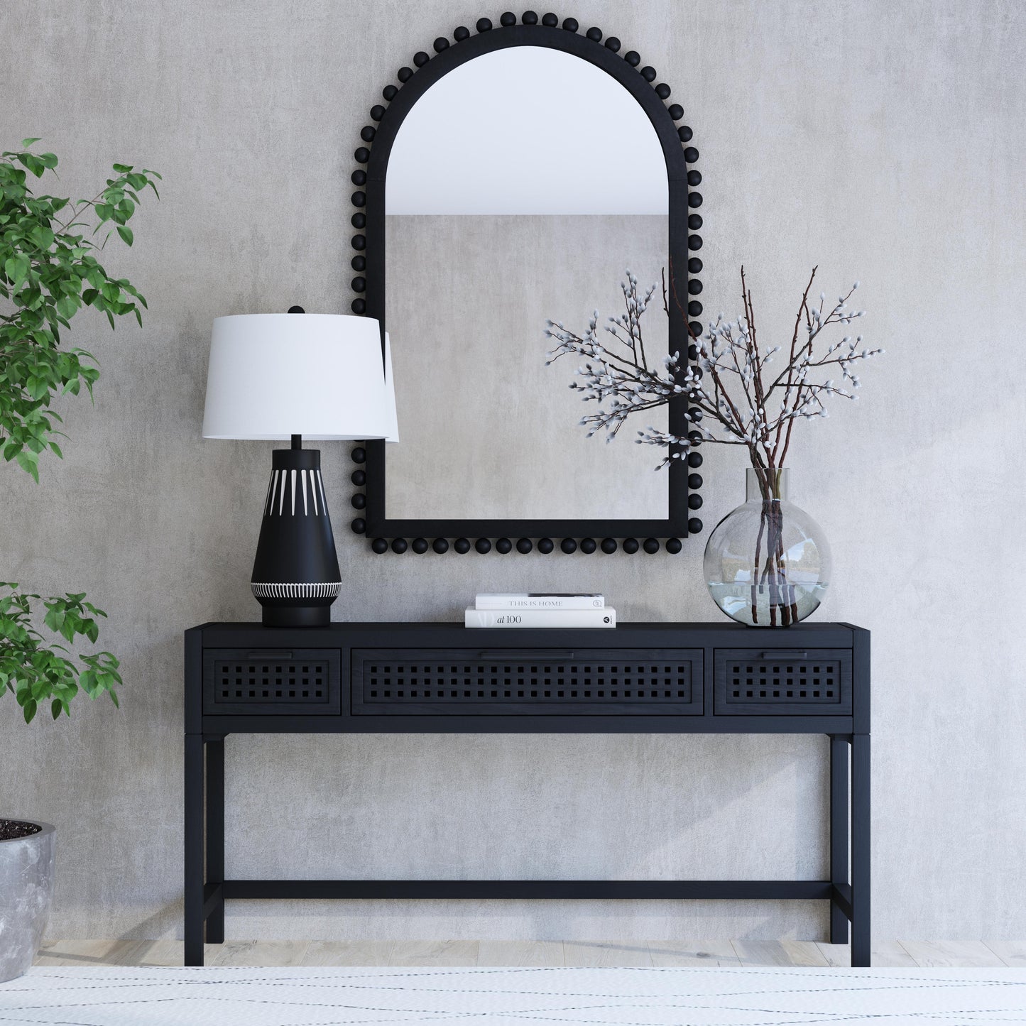 Pentak Solid Mango Black Rectangular Console Table