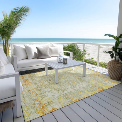 Jaelara Green Washable Indoor-Outdoor Rug -- green