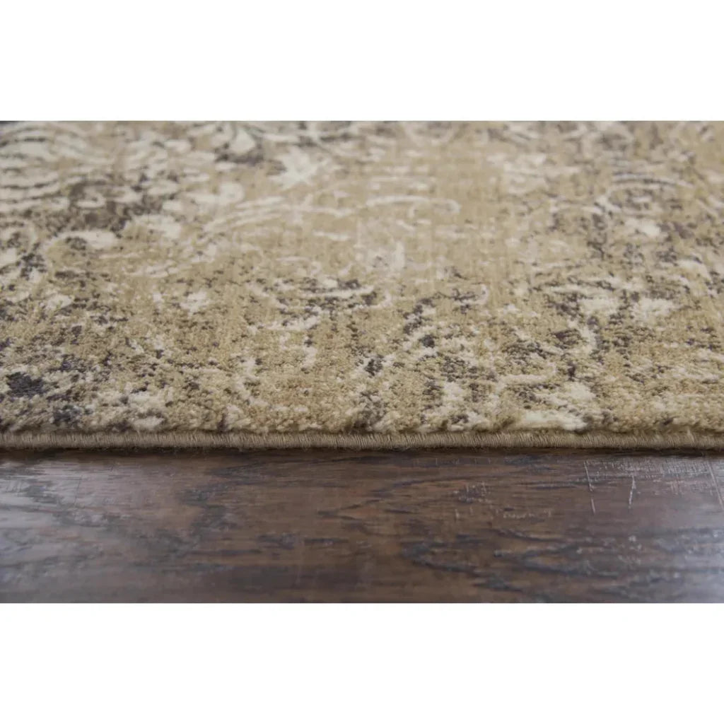 Arla Damask Brown Large Area Rugs For Living Room - LOOMLAN - LOOMLAN - Area Rugs
