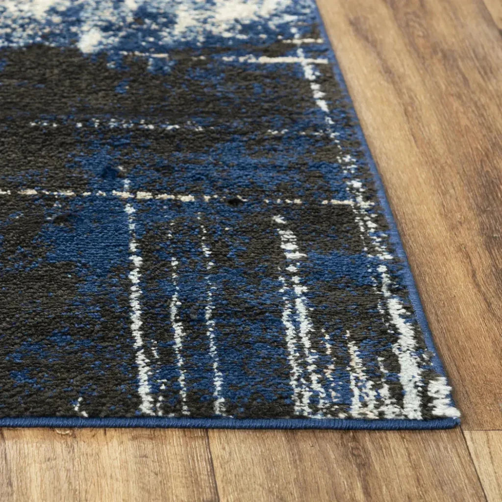 Come Abstract Blue Kitchen Hallway Runner Rug -- blue