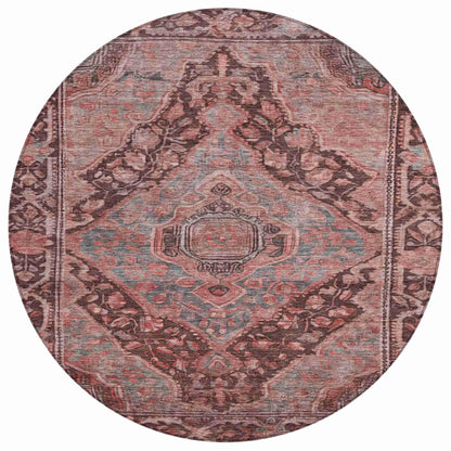 Kaelanor Orange Washable Indoor-Outdoor Rug