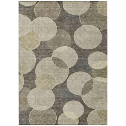 Jaelanor Brown Washable Indoor-Outdoor Rug