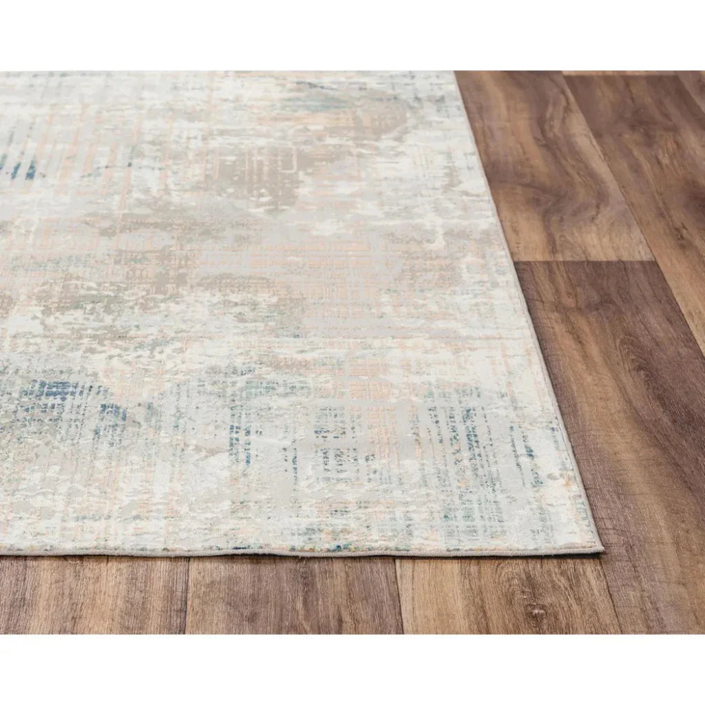 Bove Abstract Blue Kitchen Hallway Runner Rug -- blue