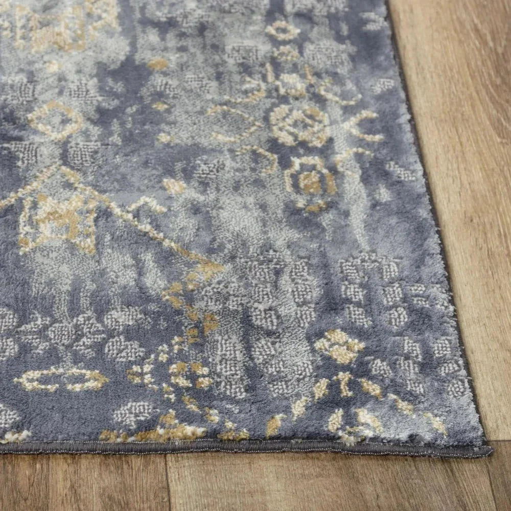 Dirk Diamond Gray Kitchen Hallway Runner Rug -- gray