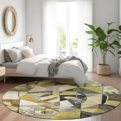 Jaelius Brown Washable Indoor-Outdoor Rug