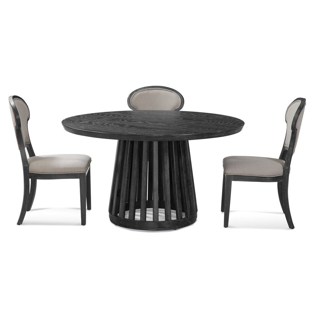 Mateo Wood Black Round Dining Table