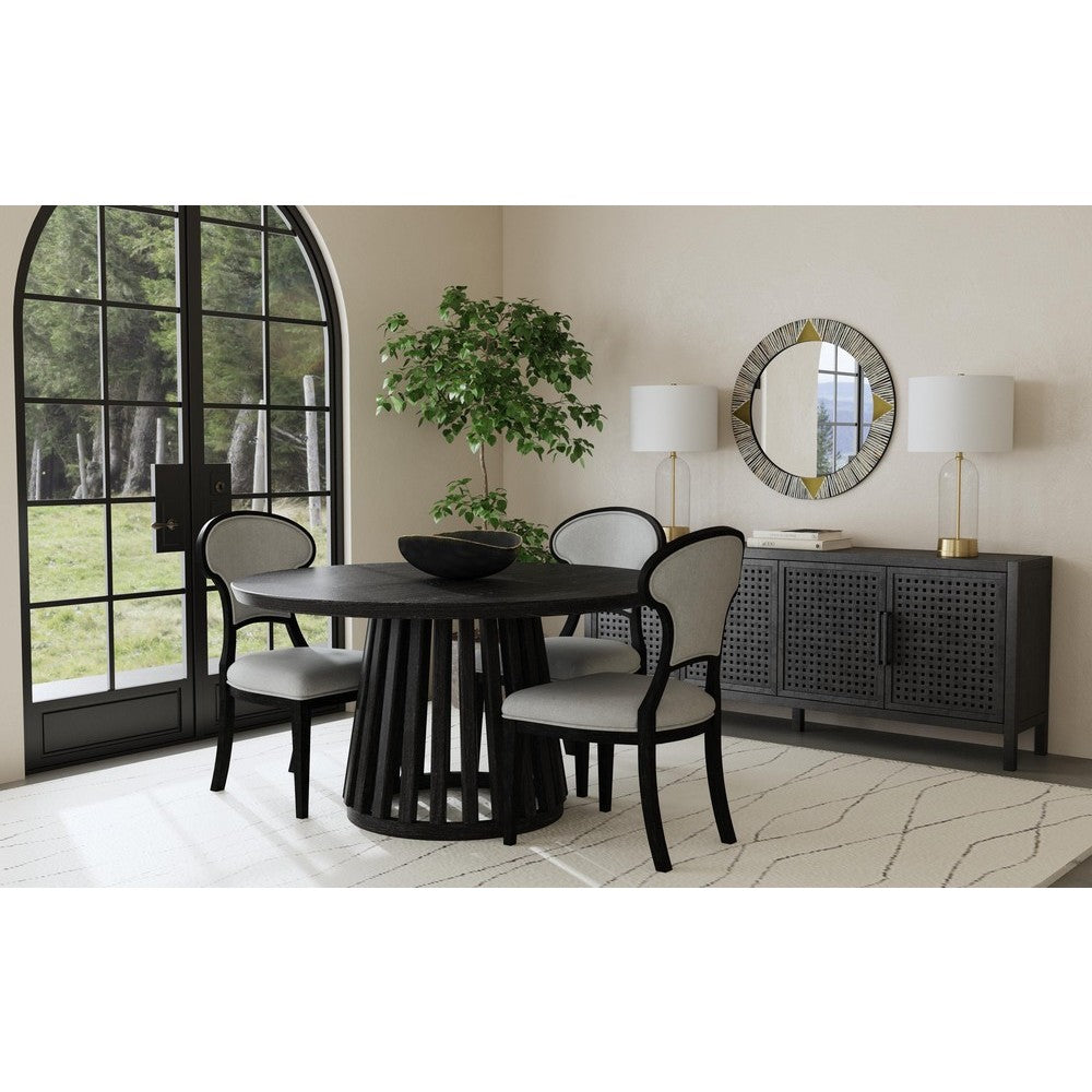 Mateo Wood Black Round Dining Table