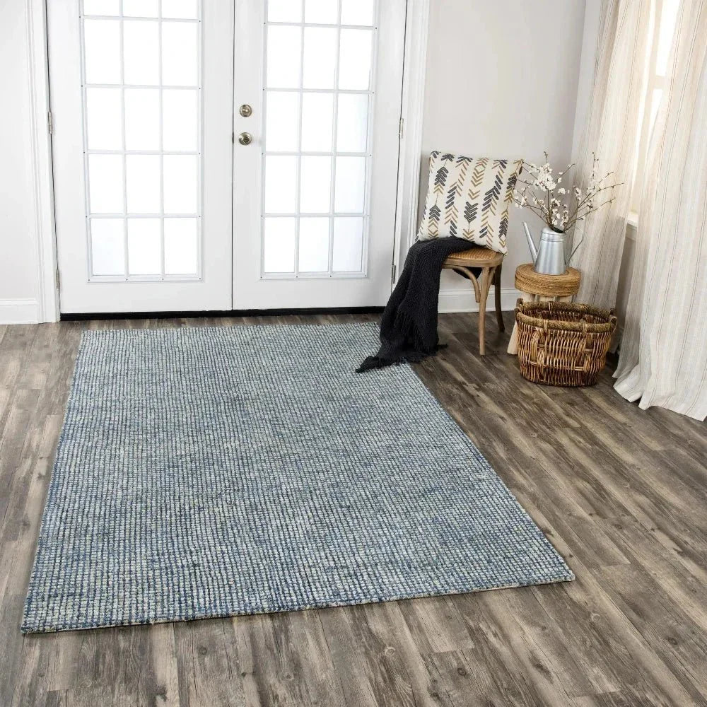 Djin Tweed Blue Large Area Rugs For Living Room -- blue