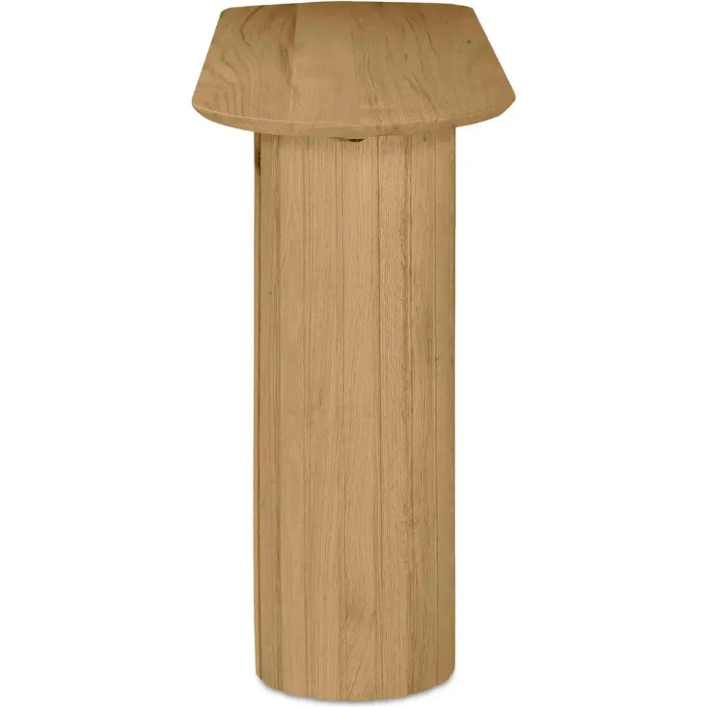 Povera Wood Oval Console Table -- view 9