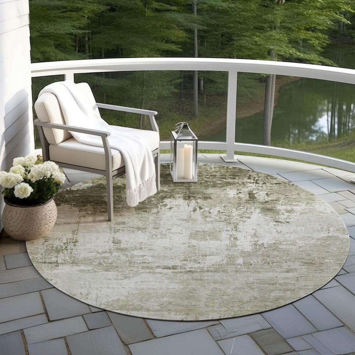 Kaelira Taupe Washable Indoor-Outdoor Rug