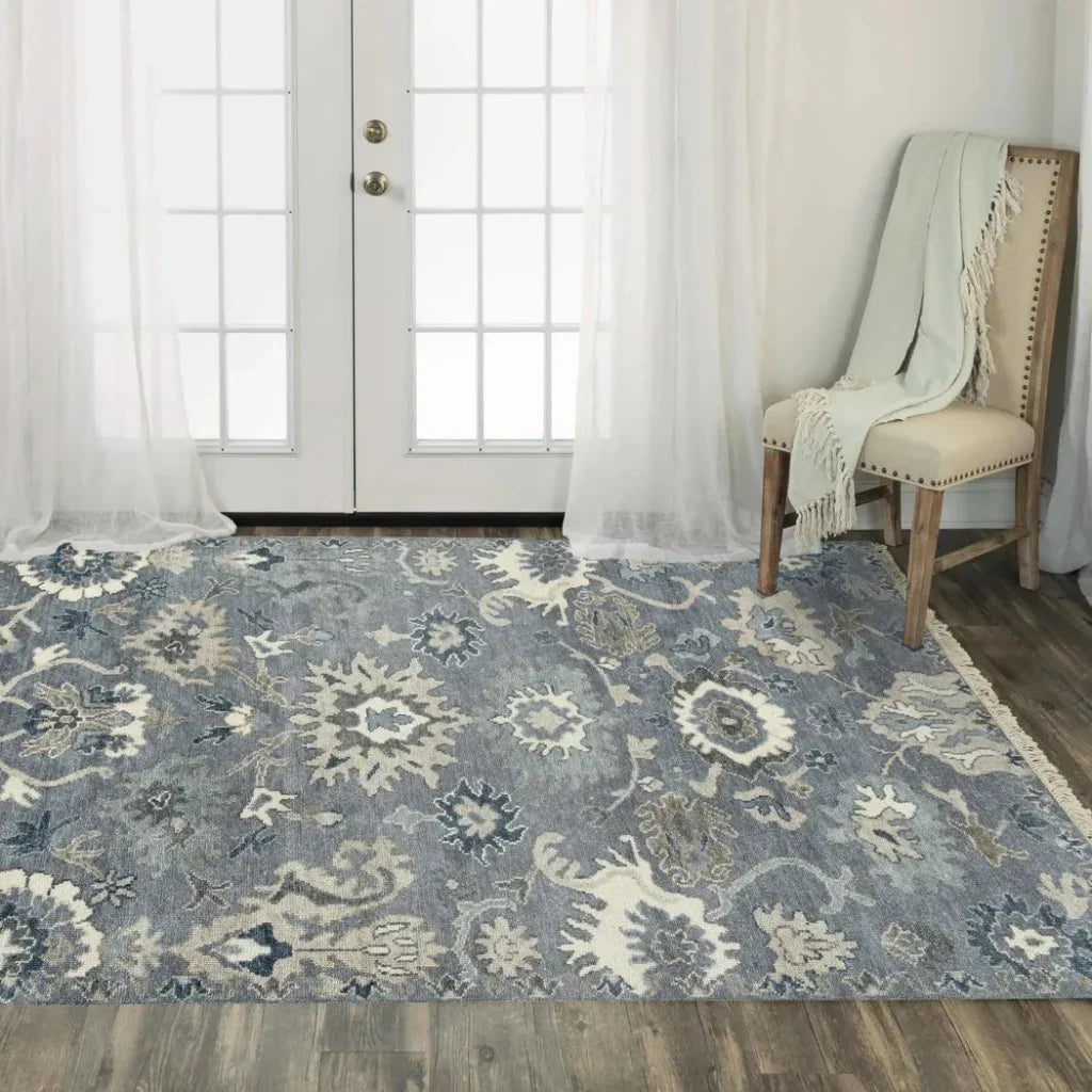 Clep Floral Gray Large Area Rugs For Living Room -- gray