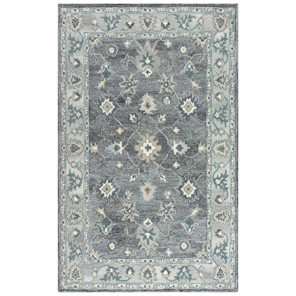 Butu Floral Medallion Gray Area Rugs For Living Room