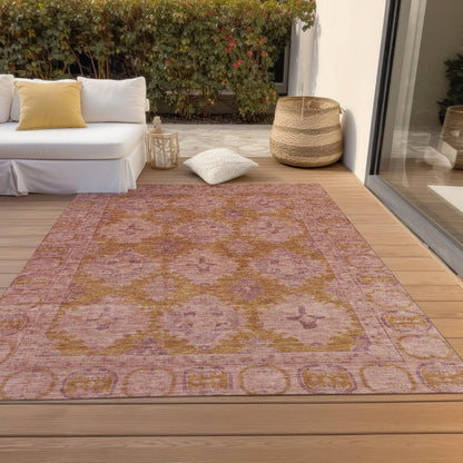Jaelora Pink Washable Indoor-Outdoor Rug -- pink
