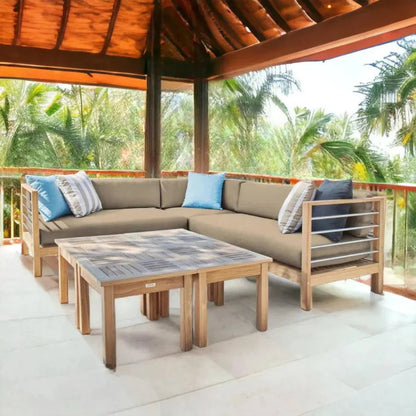 SoHo 7PC Outdoor Sectional Deep Set Sunbrella -- view 4