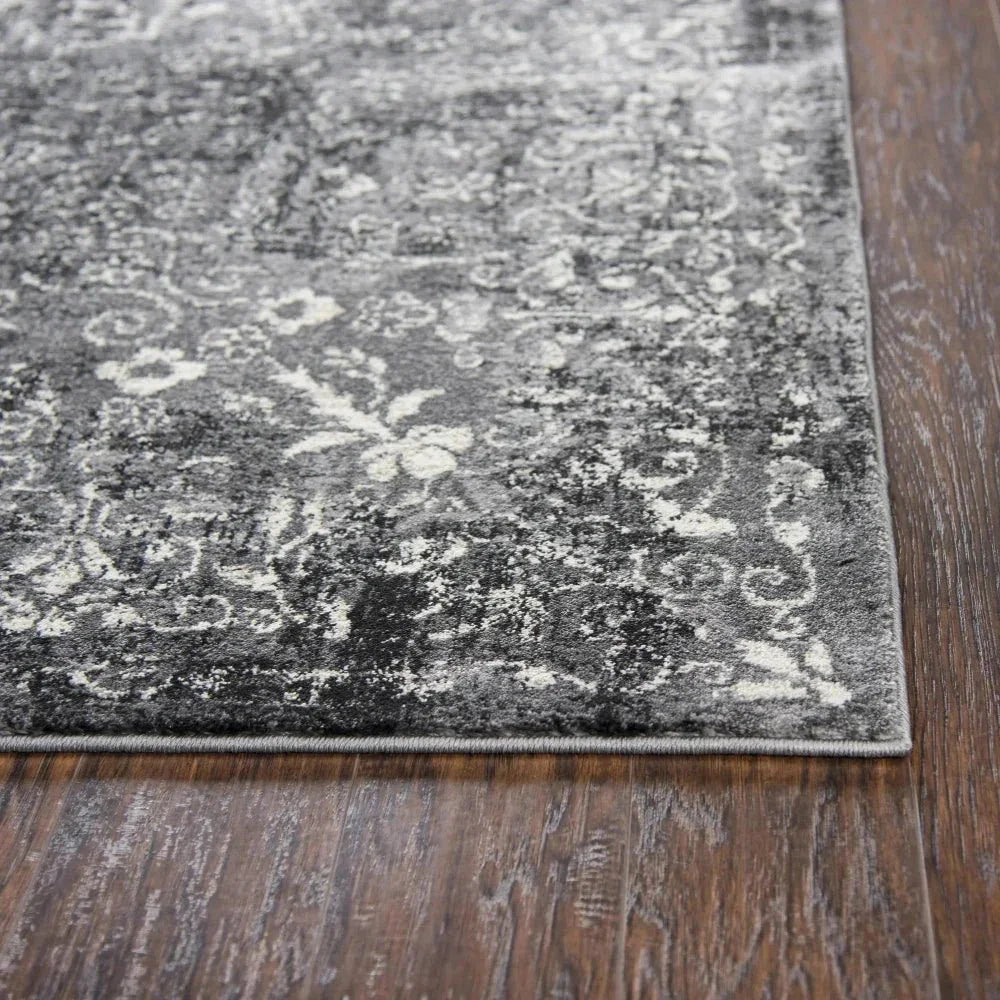 Dont Central Medallion Gray Kitchen Hallway Runner Rug -- gray