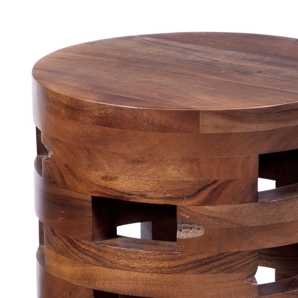 Perazza Wood Brown Round Accent Table