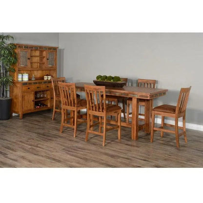 84"x 36" Counter Height Rustic Oak Dining Table for 10 seats Counter Tables Sideboards and Things By Sunny D
