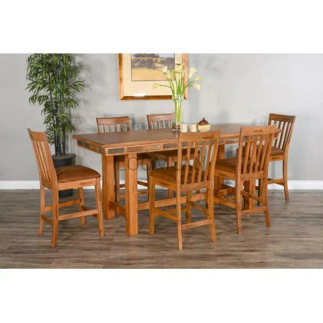 84"x 36" Counter Height Rustic Oak Dining Table for 10 seats Counter Tables Sideboards and Things By Sunny D