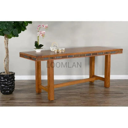 84"x 36" Counter Height Rustic Oak Dining Table for 10 seats Counter Tables Sideboards and Things By Sunny D