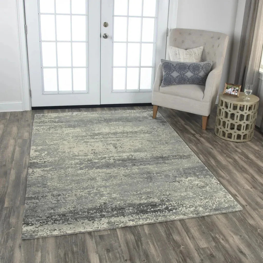 Abe Abstract Gray Large Area Rugs For Living Room -- gray