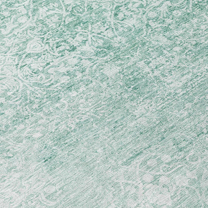 Kaelas Teal Washable Indoor-Outdoor Rug