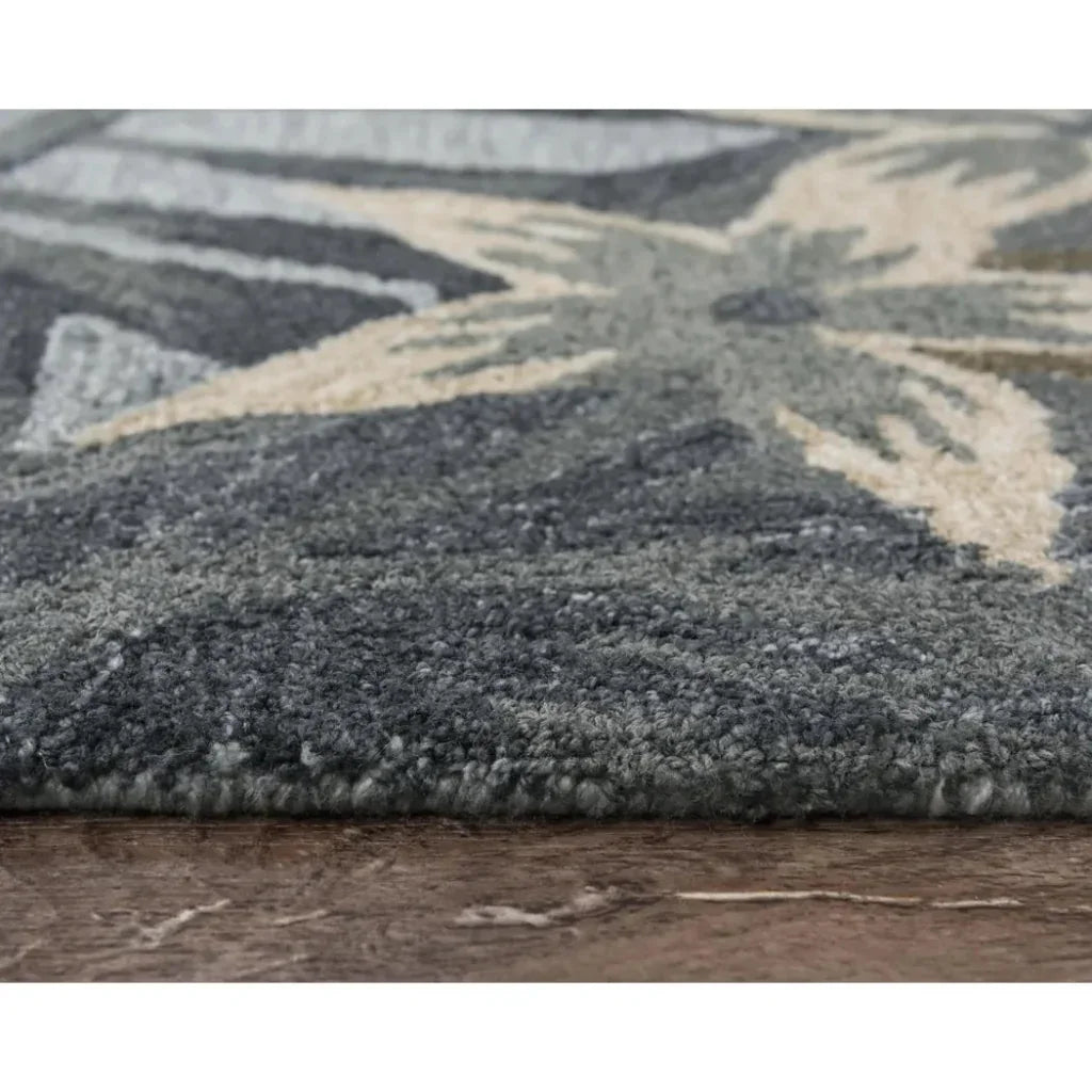 Clou Floral Gray Area Rugs For Living Room - LOOMLAN - LOOMLAN - Area Rugs