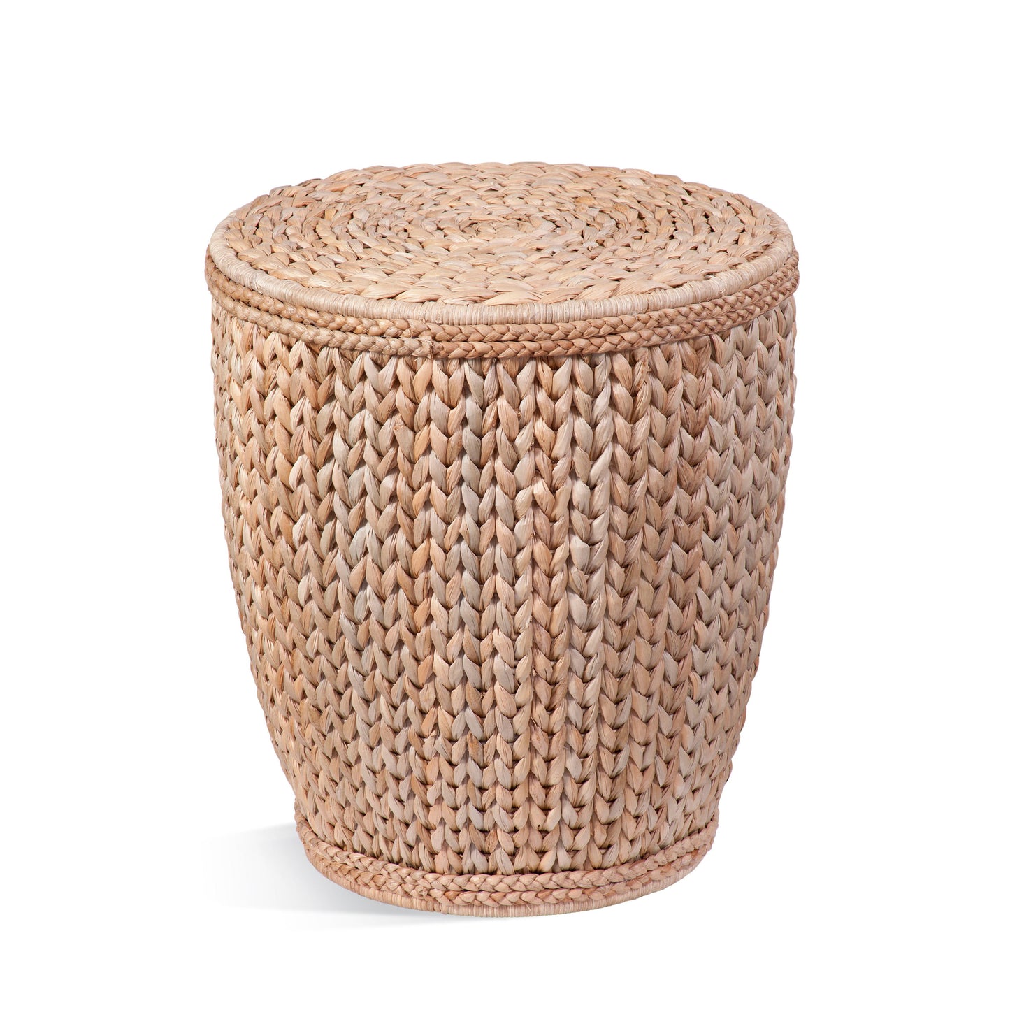 Caffey Raffia Brown Round End Table