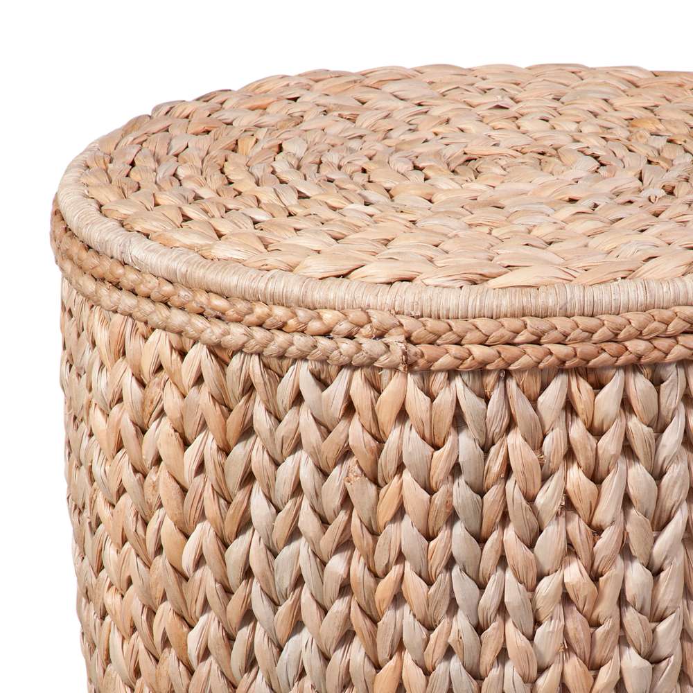 Caffey Raffia Brown Round End Table