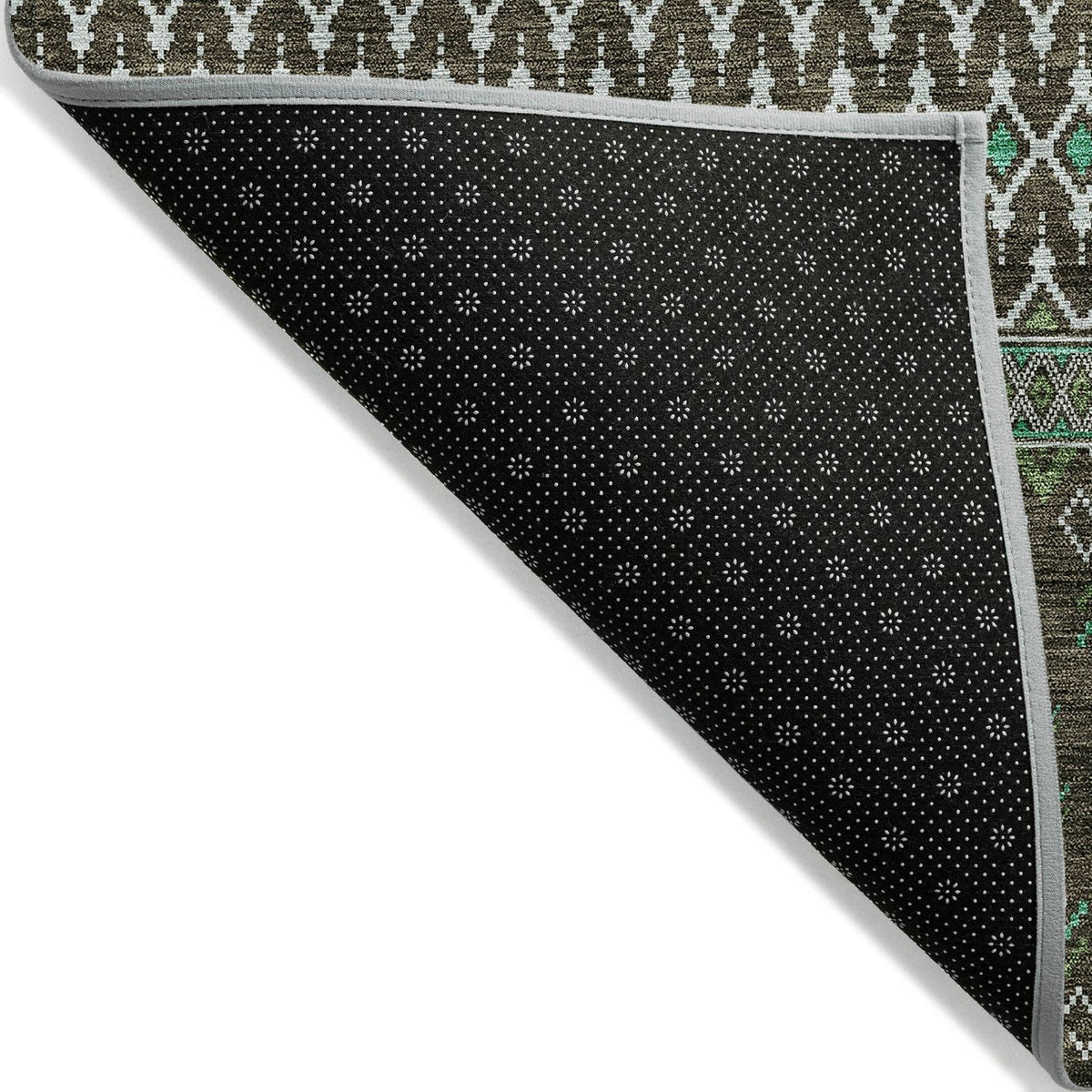 Lazy Rivers Brown Washable Indoor-Outdoor Rug