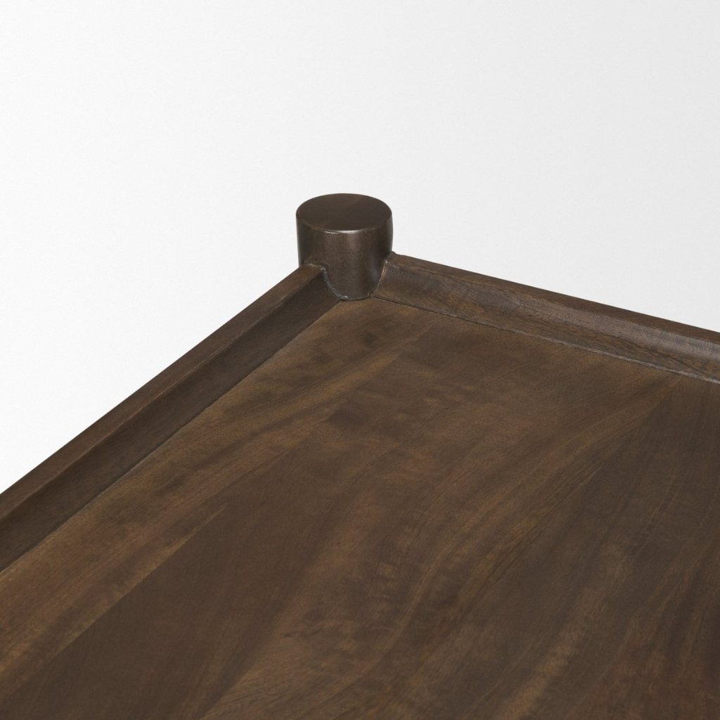 Bondi Dark Brown Mango Wood & Paper Rope Console Table -- Dark Brown
