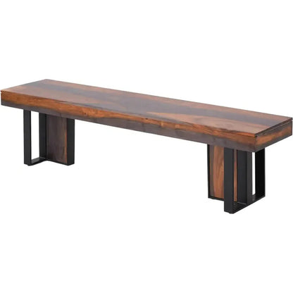 Tyvara Wooden Backless Dining Bench -- view 2