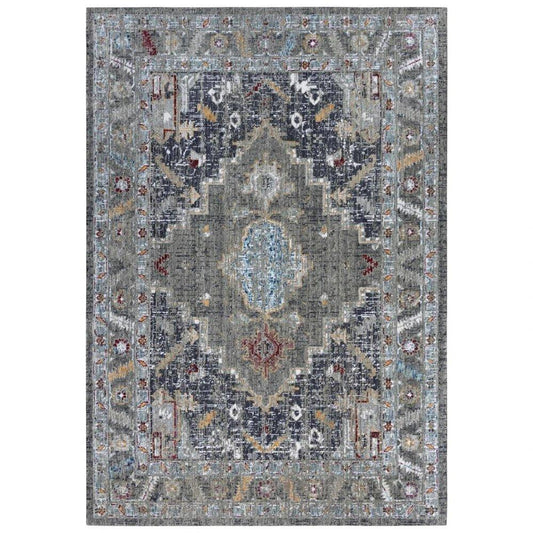 Diff Medallion Gray Large Area Rugs For Living Room