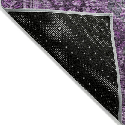 Kaelanor Purple Washable Indoor-Outdoor Rug