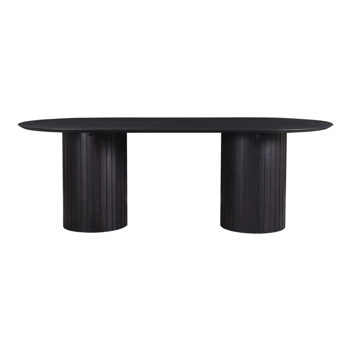 86" Black Oval Solid Wood Column-Like Base Povera Dining Table Dining Tables LOOMLAN By Moe's Home