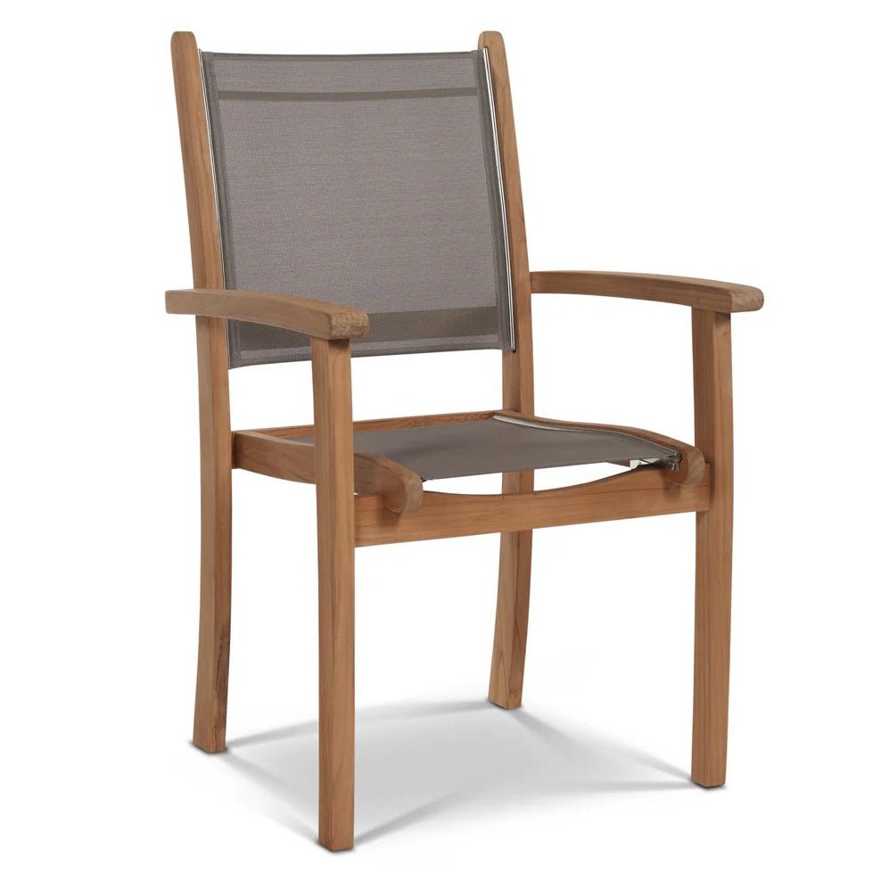 Pearl Stacking Teak Outdoor Dining Armchair 4PC -- view 10